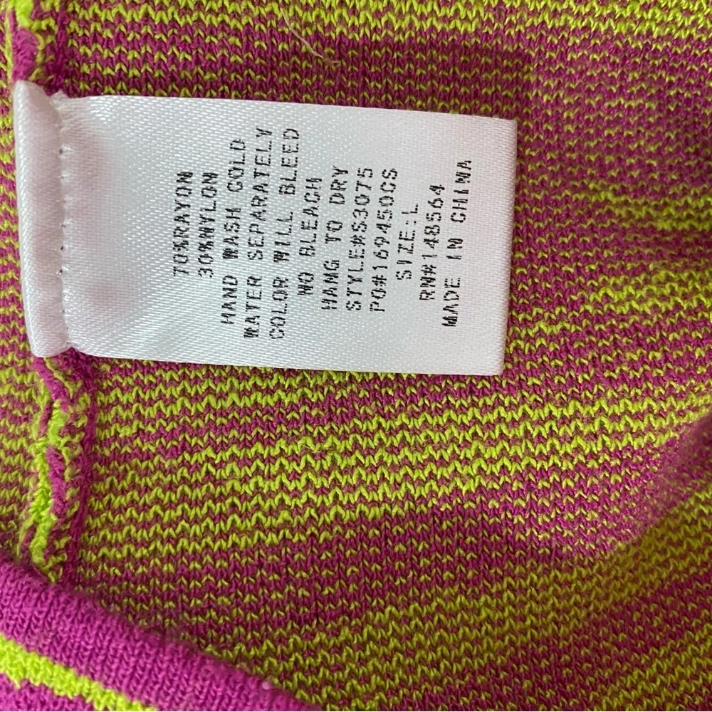 AKIRA Woman’s Large Vibrant Purple and Neon Green Zebra Midi Dress - Picture 4 of 5